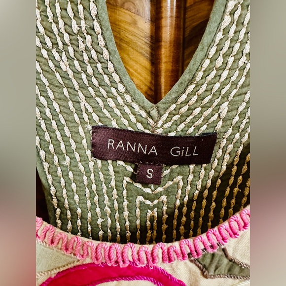 RANNA GiLL Anthropologie Linen Blend Mini Dress Tunic Size Small - Picture 5 of 8